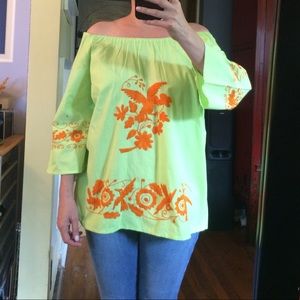 Vintage Oaxacan hand embroidered blouse